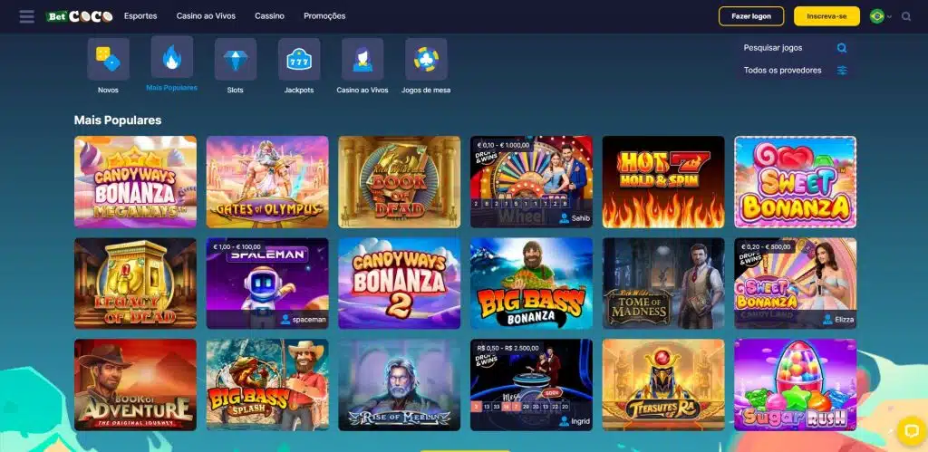 Betcoco Casino jogos mais populares