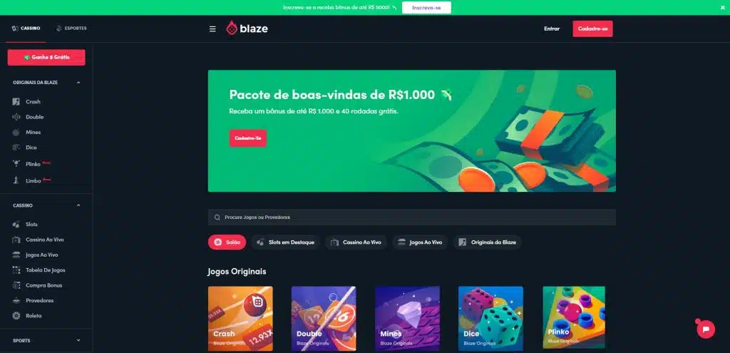 Blaze Apostas Homepage