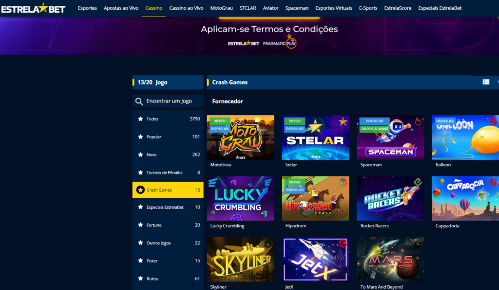 Estrelabet Casino – Seção de Jogos Crash