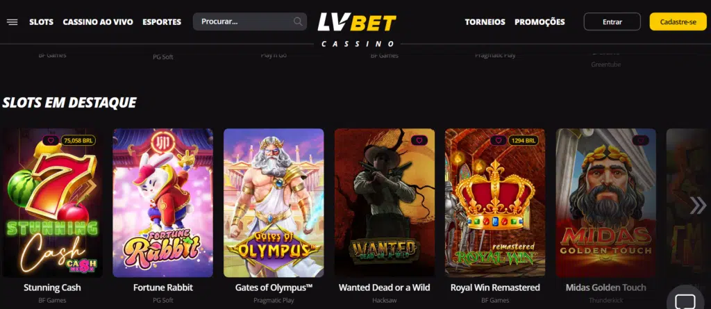 LVbet Casino – Seção de Caça-Níqueis