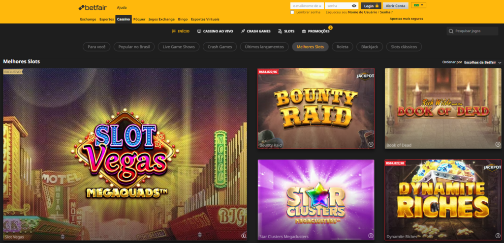 Betfair Casino – Seção de Caça-Níqueis