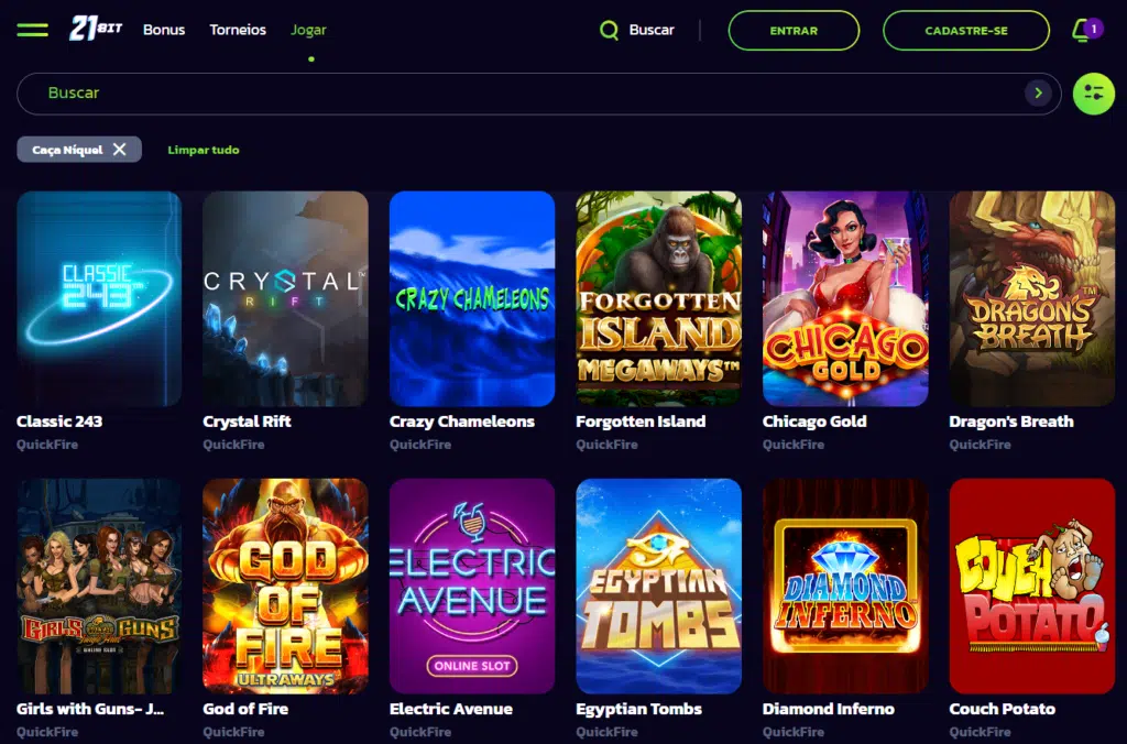 21Bit Casino – Seção de Caça-Níqueis