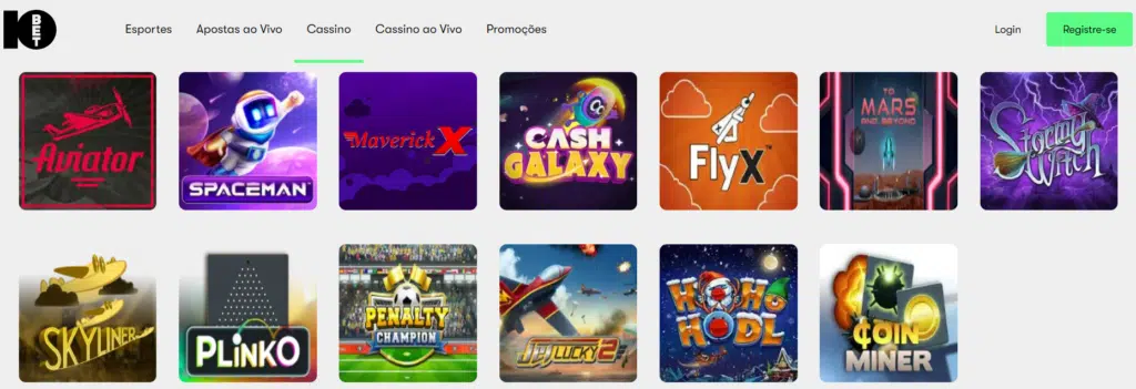 10bet Casino – Seção de Jogos Crash