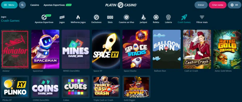 Platin Casino – Seção de Jogos Crash