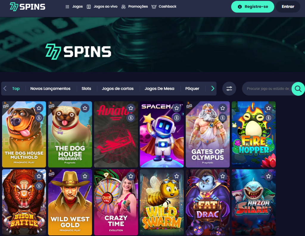 77Spins Casino – Seção de Caça-Níqueis