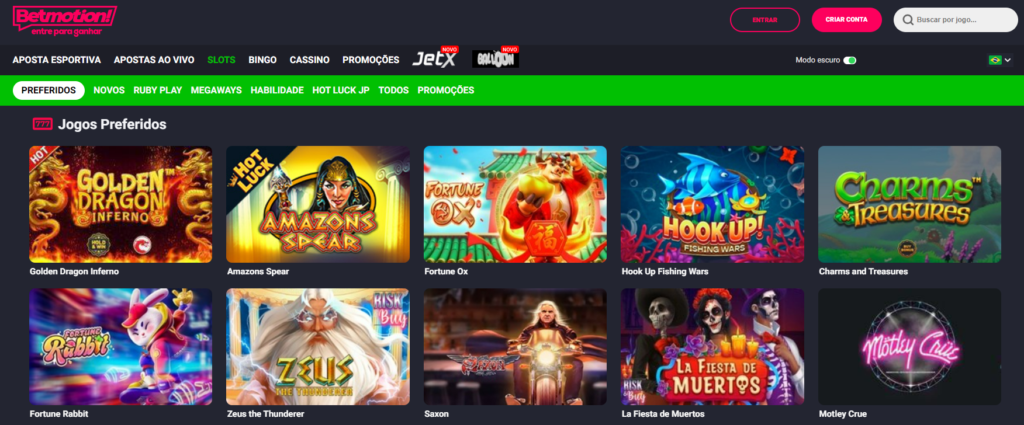 Betmotion Casino – Seção de Caça-Níqueis