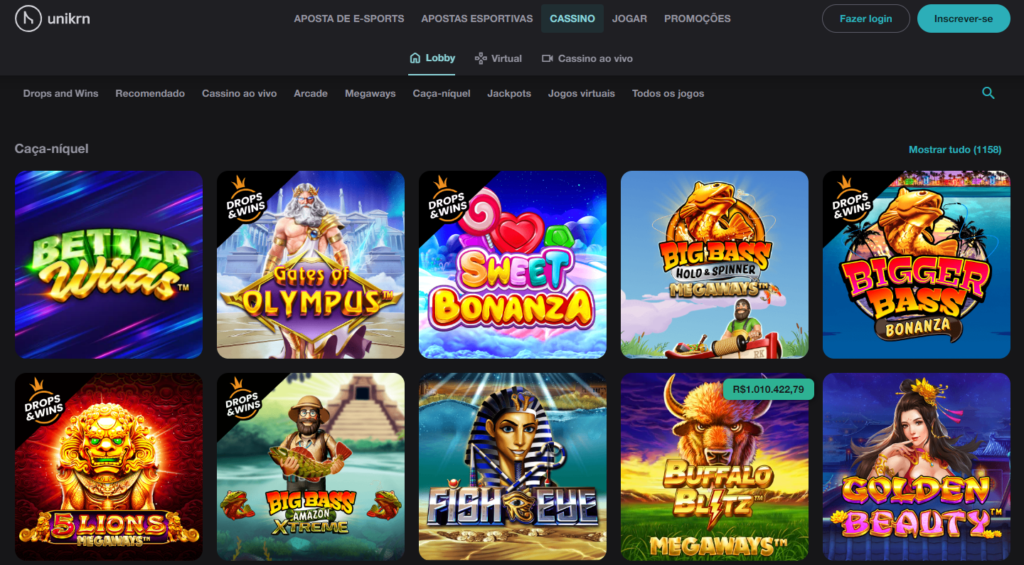 Unikrn Casino – Seção de Caça-Níqueis