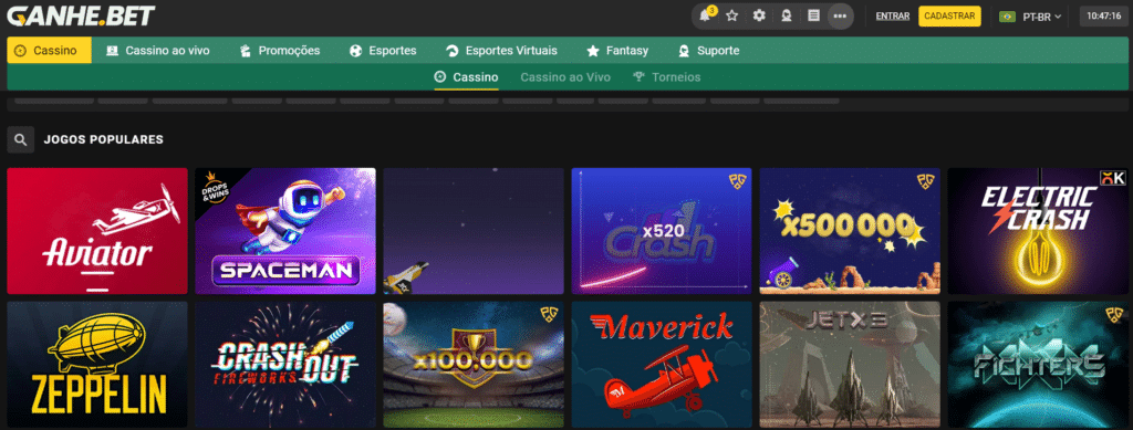 Ganhe.bet Casino – Seção de Jogos Crash