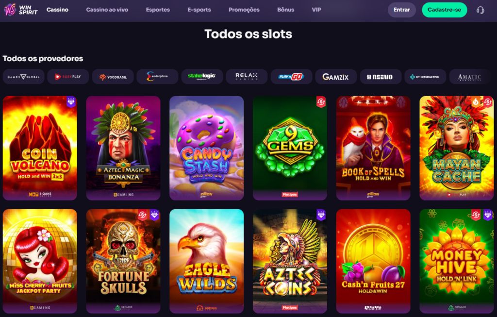 WinSpirit Casino – Seção de Caça-Níqueis