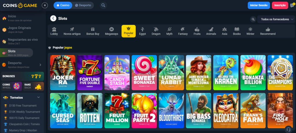 Coins Game Casino – Seção de Caça-Níqueis