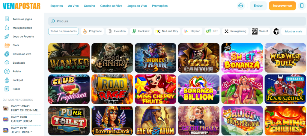 VemApostar Casino – Seção de Caça-Níqueis