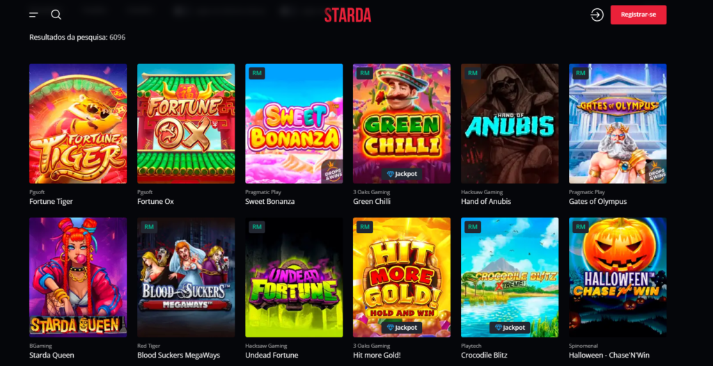 Seção de Jogos de Caça-Níqueis - Starda Casino