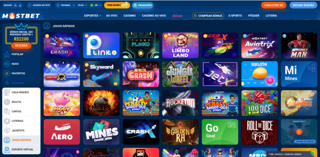 Seção de Jogos Crash - Mostbet Casino