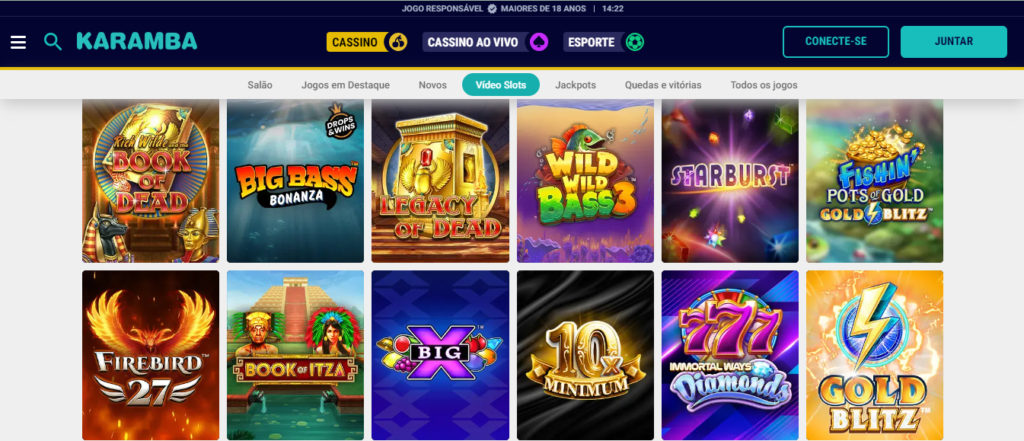 Seção de jogos de caça-níqueis - Karamba Casino