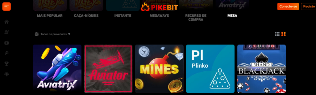 Seção de jogos crash - Pikebit Casino