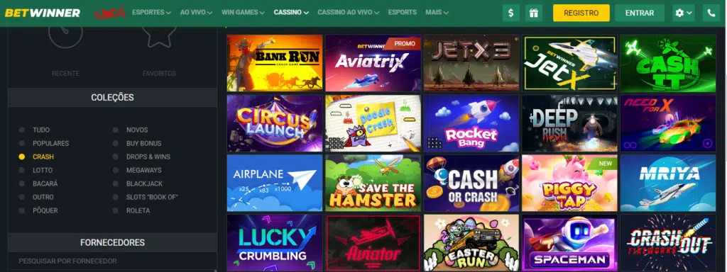 Seção de jogos crash - BetWinner Casino