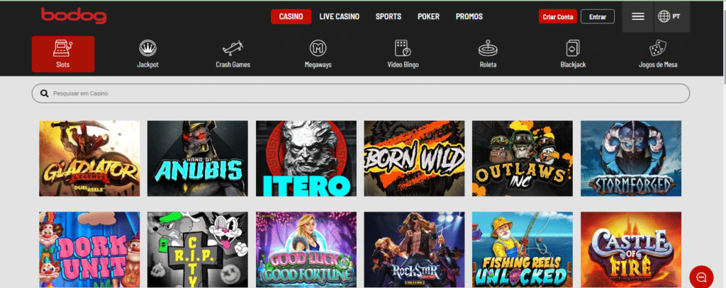 Seção de jogos de caça-níqueis - Bodog Casino