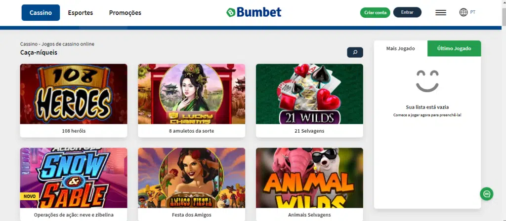 Seção de jogos de caça-níqueis - Bumbet Casino