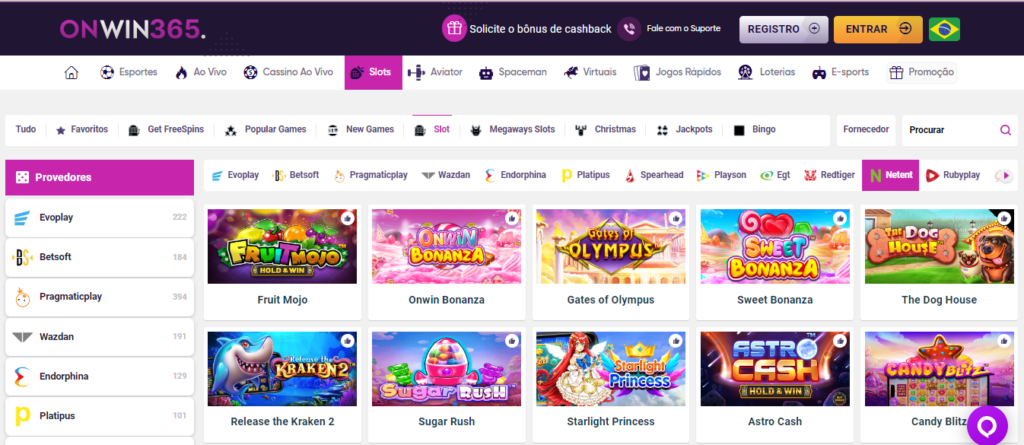 Seção de jogos de caça-níqueis - Onwin365 Casino