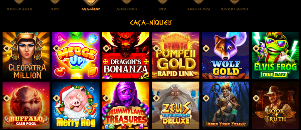 Seção de jogos de caça-níqueis –  Cleopatra Casino