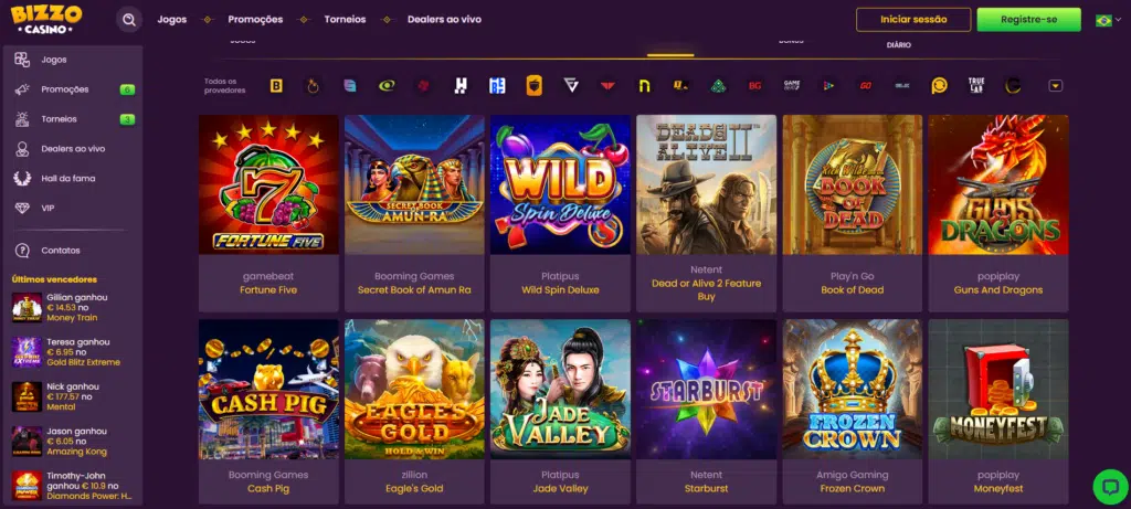 Seção de jogos de caça-níqueis – Bizzo Casino