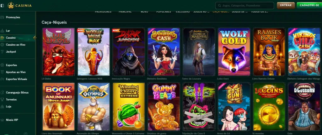 Seção de jogos de caça-níqueis – Casinia Casino