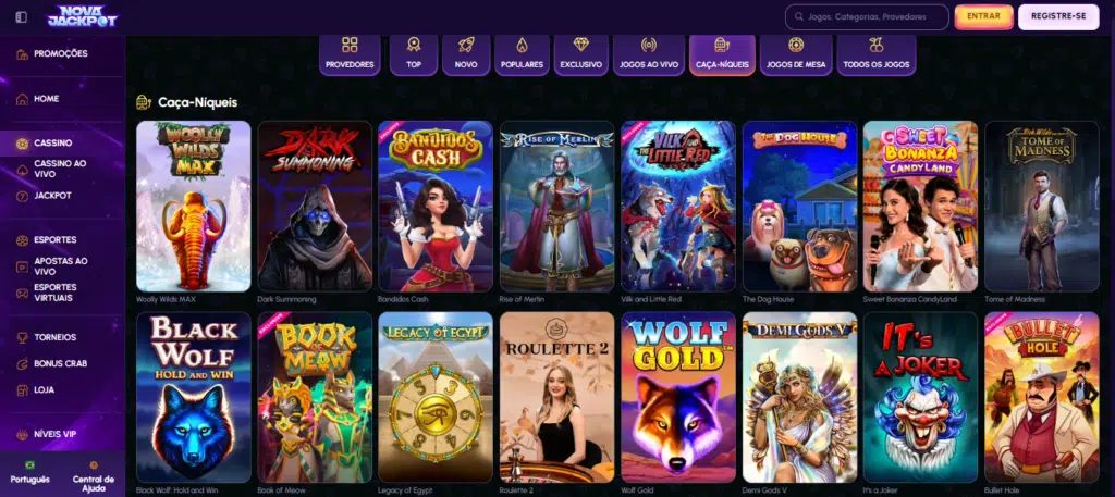 Seção de jogos de caça-níqueis - Novajackpot Casino