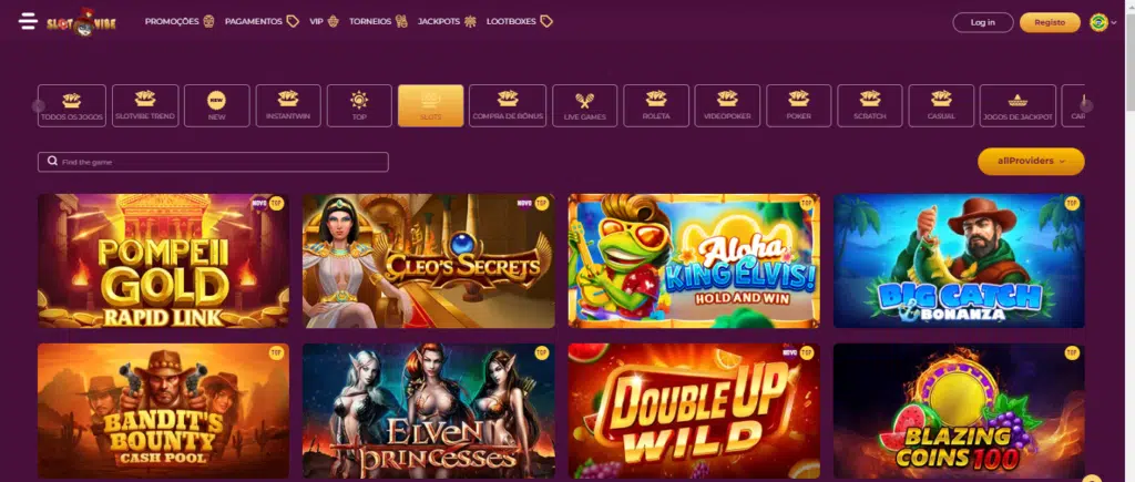 Seção de jogos de caça-níqueis - SlotVibe Casino