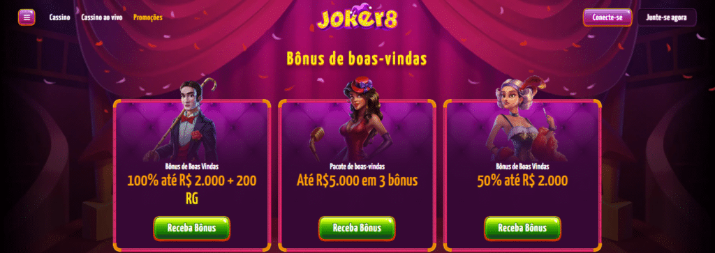 Pacote de boas-vindas - Joker8 Casino