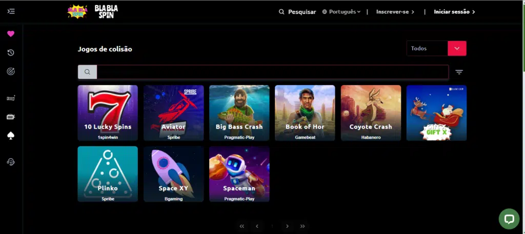 Seção de jogos crash - BlaBlaSpin Casino