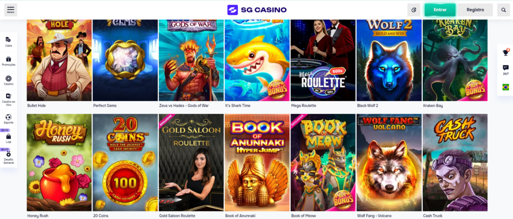 Seção de Jogos de Caça-níqueis - SG Casino