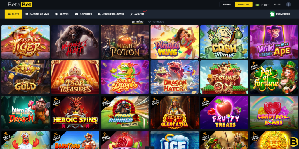 Seção de Jogos Caça-Níqueis - BetaBet Casino