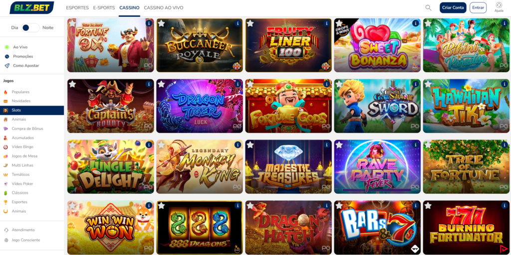 Seção de Jogos Caça-Níqueis - BlzBet Casino