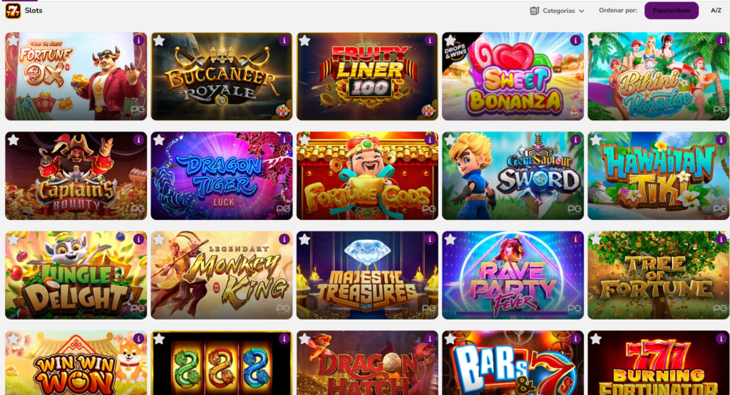 Seção de Jogos Caça-Níqueis - Ganha7 Casino