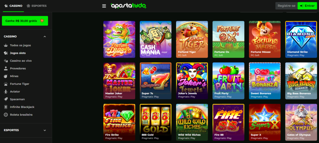 Seção de Jogos de Caça-níqueis - ApostaTudo Casino