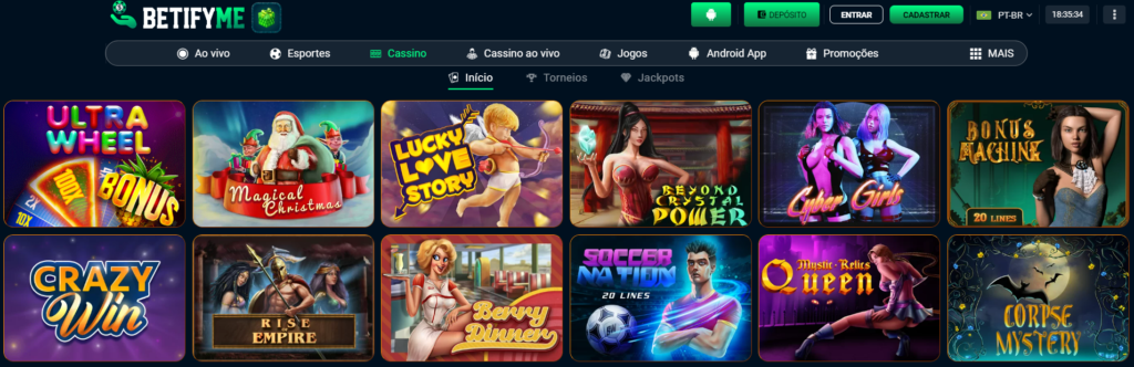 Seção de Jogos de Caça-níqueis - BetifyMe Casino