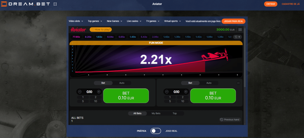 Seção de Jogos Crash - Dream.bet Casino