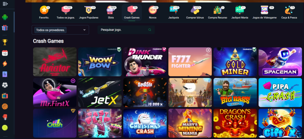 Seção de Jogos Crash - Moovbet Casino