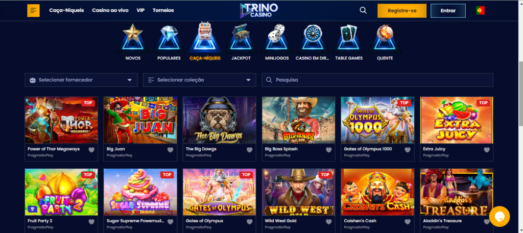 Seção de jogos de caça-níqueis - Trino Casino