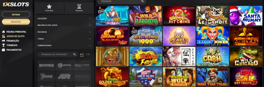 Seção de Jogos de Slots - 1XSlots Casino