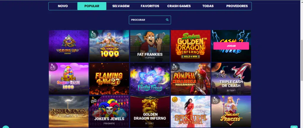 Seção de jogos de caça-níqueis - Tournaverse Casino