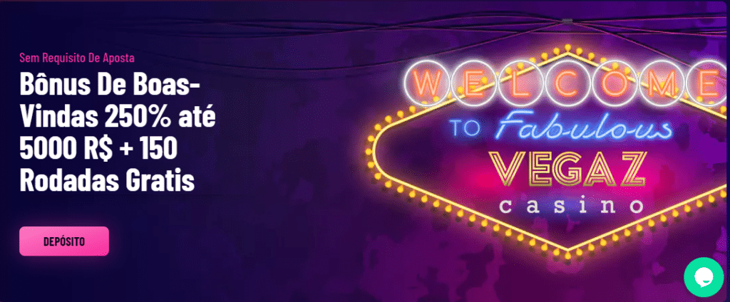Pacote de boas-vindas - Vegaz Casino