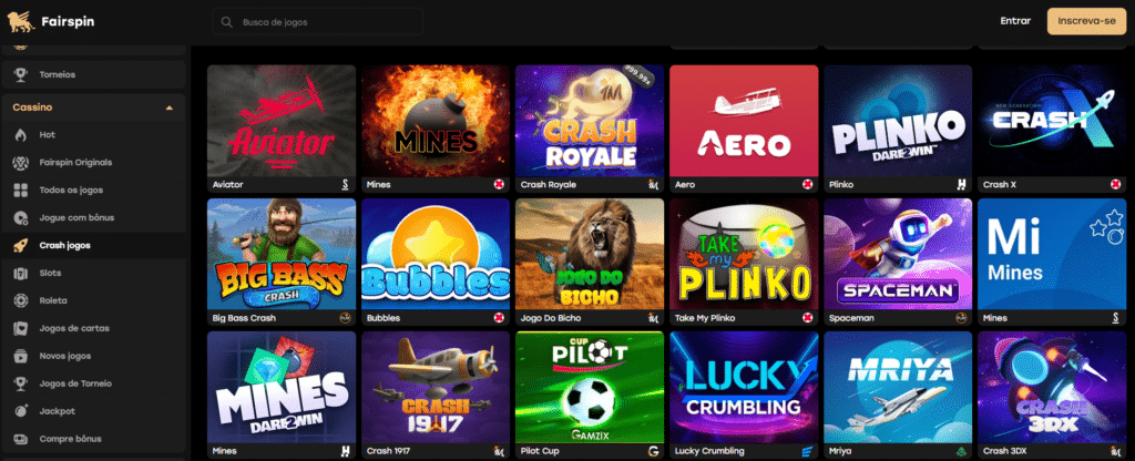 Screenshot_862 Seção de Jogos Crash - FairSpin Casino