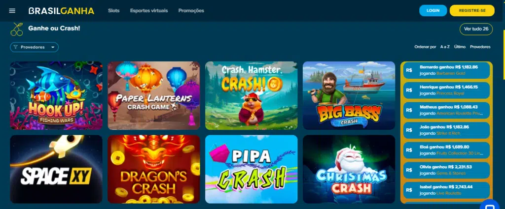 Seção de jogos crash - Brasil Ganha Casino