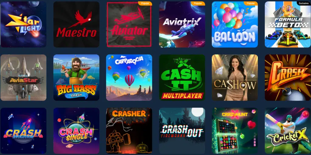 Seção de Jogos Crash - Fazobetai Casino